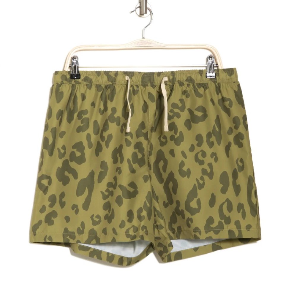Olive Eye Leopard Print 5" Volley Swim Shorts